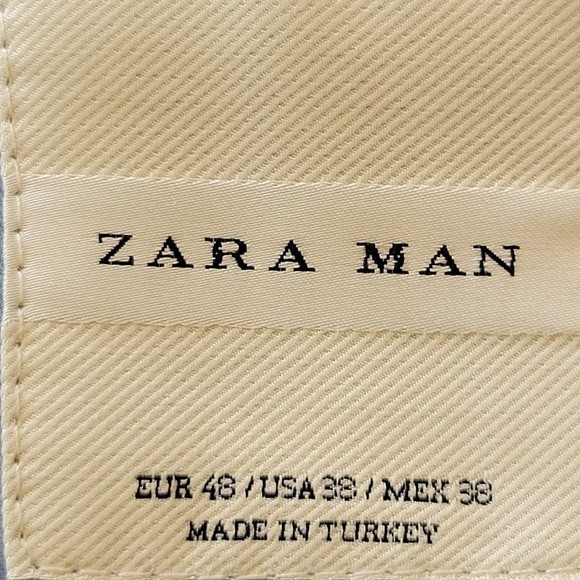 Zara Man | Houndstooth Pattern Two-Button Casual Blazer Navy Blue White Size 38 - Picture 12 of 14